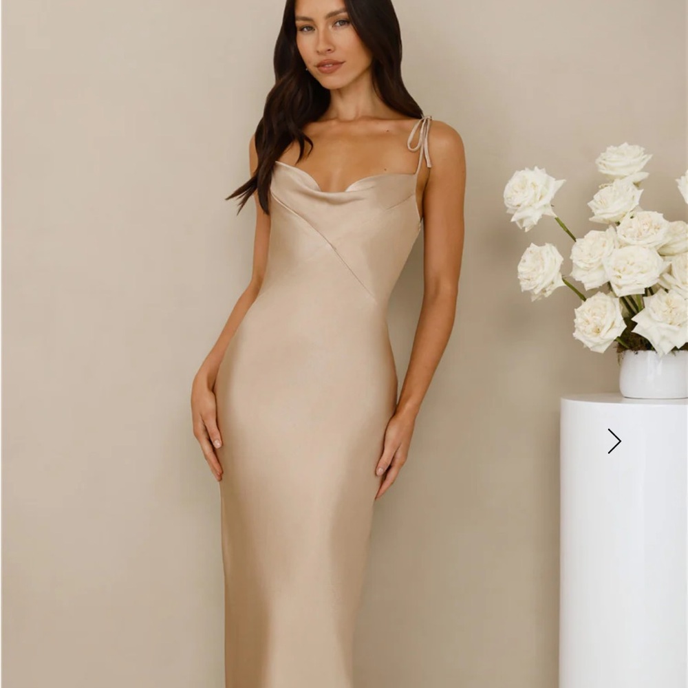 Hello Molly Strapless Tan Dress